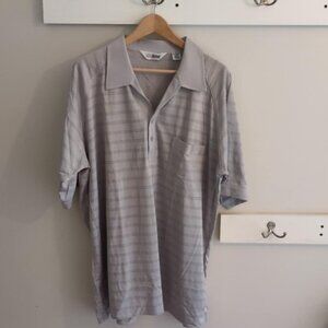 Idletime Mens Vintage 2X Golf Shirt Leisure Short Sleeve Grey Pocket Collar Athl